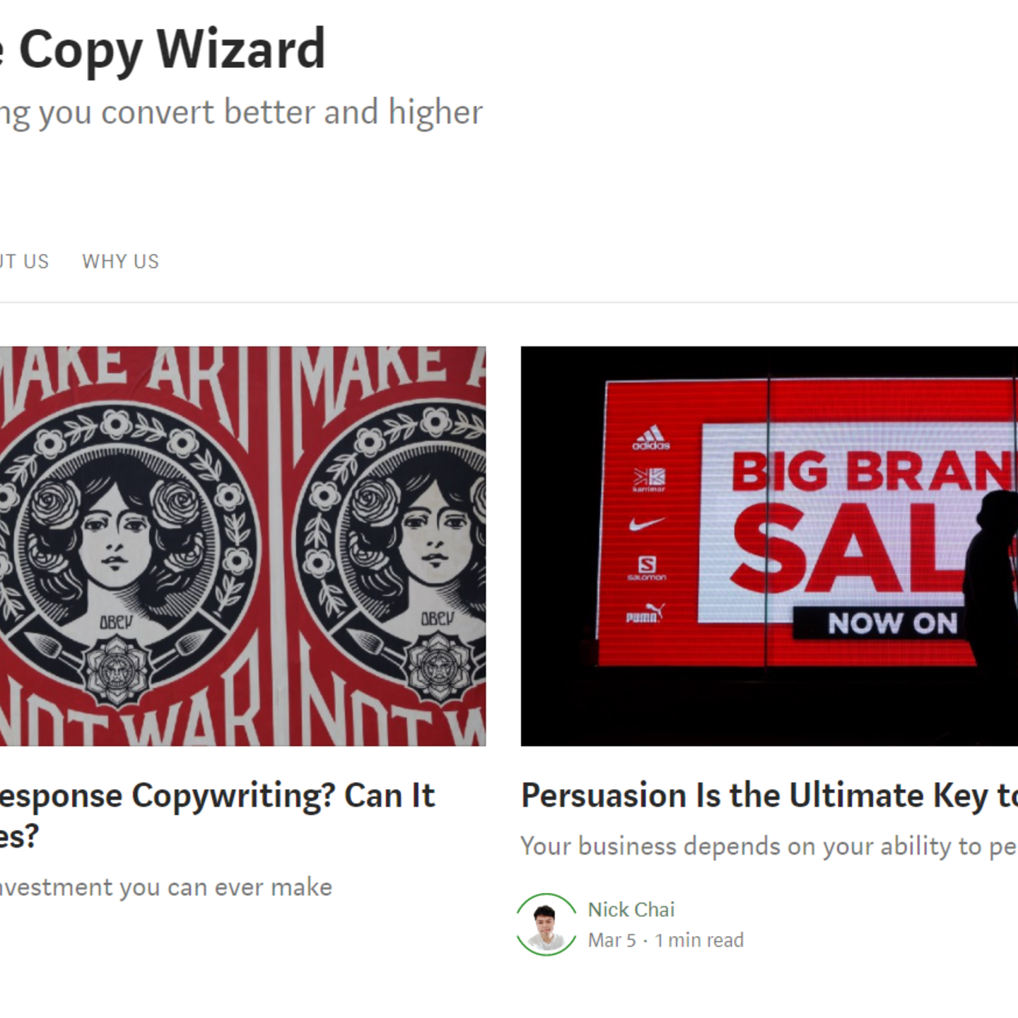 Medium Publication - The Copy Wizard